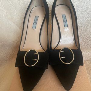 Prada Calzature Donna Camoscio Nero Size 39